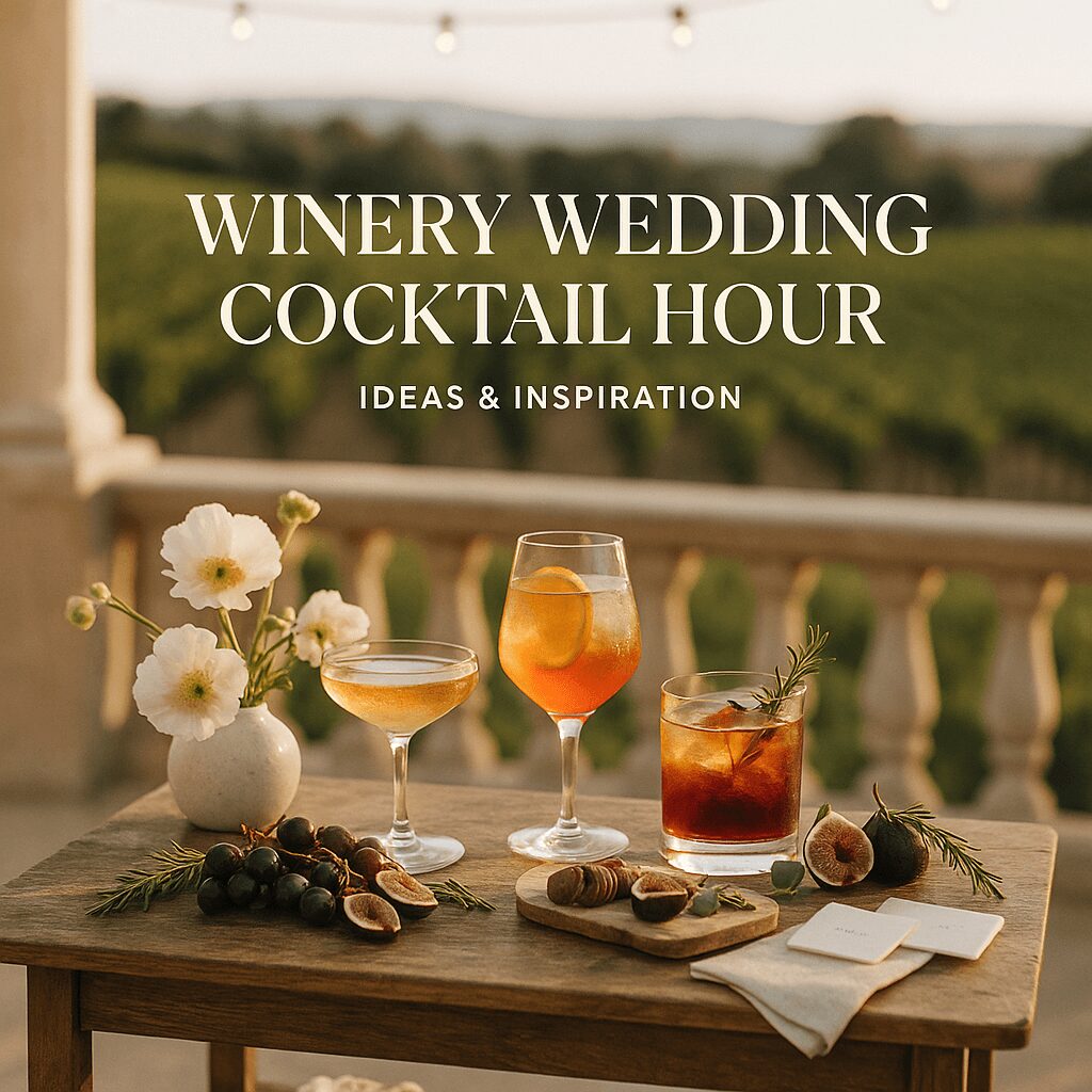 Cocktail Hour Ideas for a Winery Wedding Reception Cocktail Hour Ideas for a Winery Wedding Reception