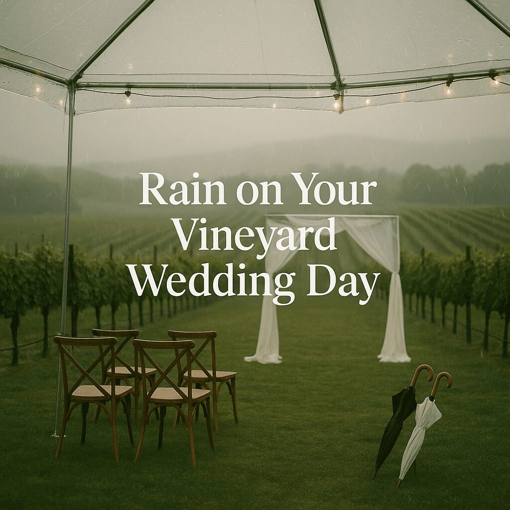 How to Handle Rain on Your Outdoor Vineyard Wedding Day How to Handle Rain on Your Outdoor Vineyard Wedding Day
