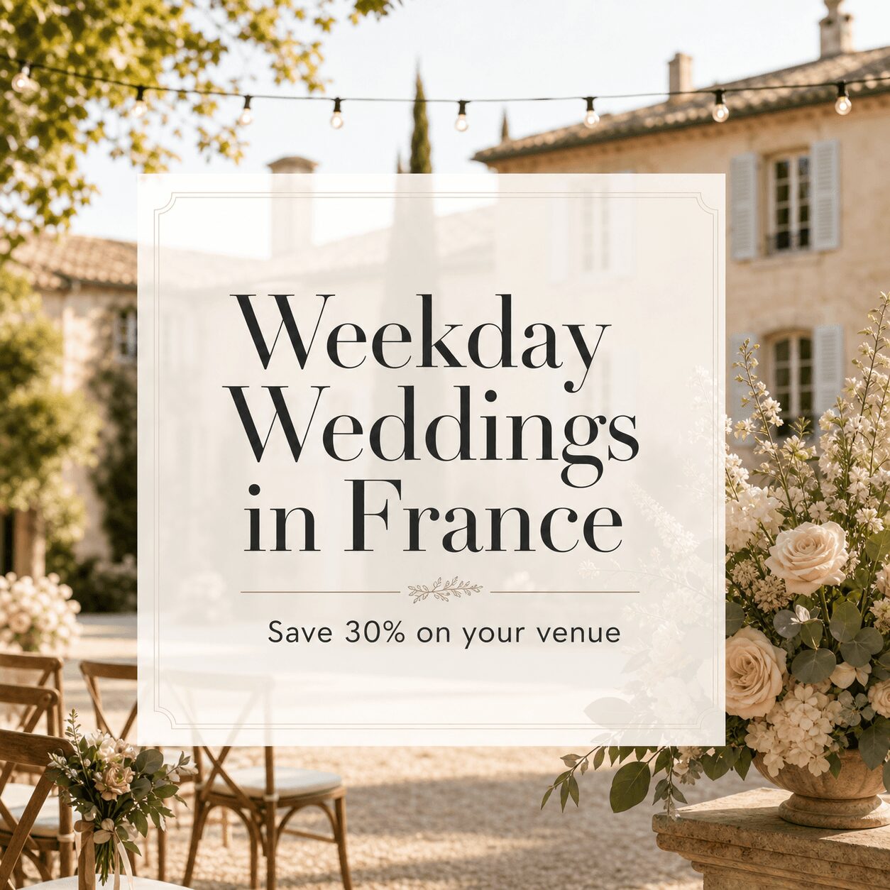 Weekday Weddings in France: How to Save 30% on Your Venue