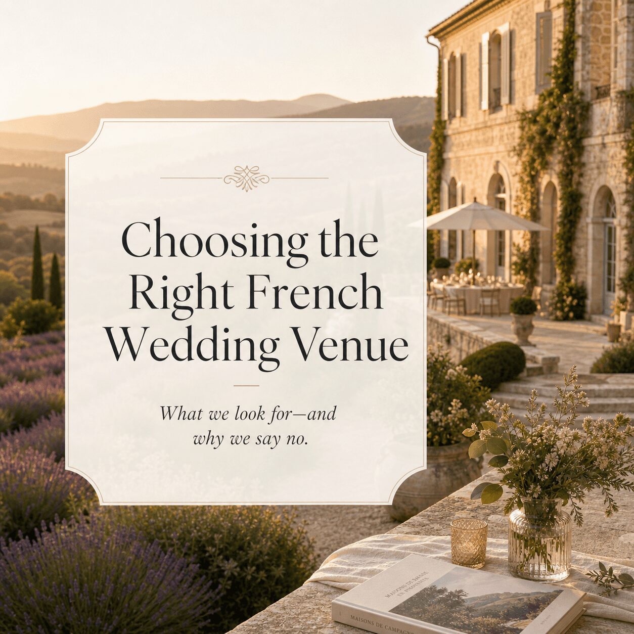 Why We Turn Down Weddings: How to Pick a French Venue