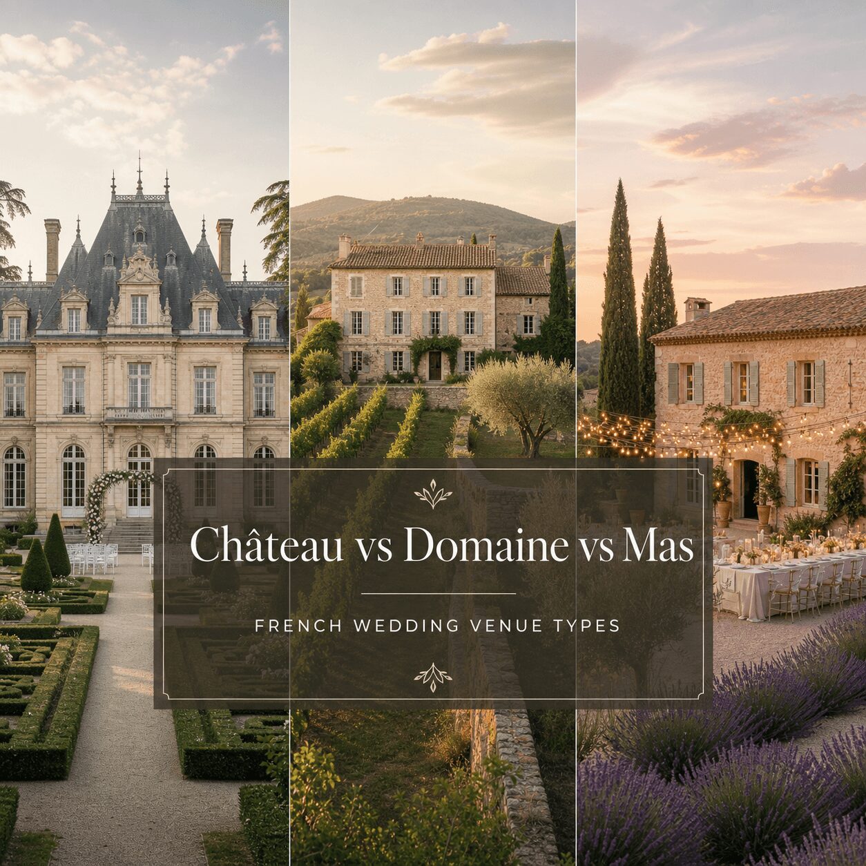 Château vs Domaine vs Mas: French Wedding Venue Types Château vs Domaine vs Mas: French Wedding Venue Types