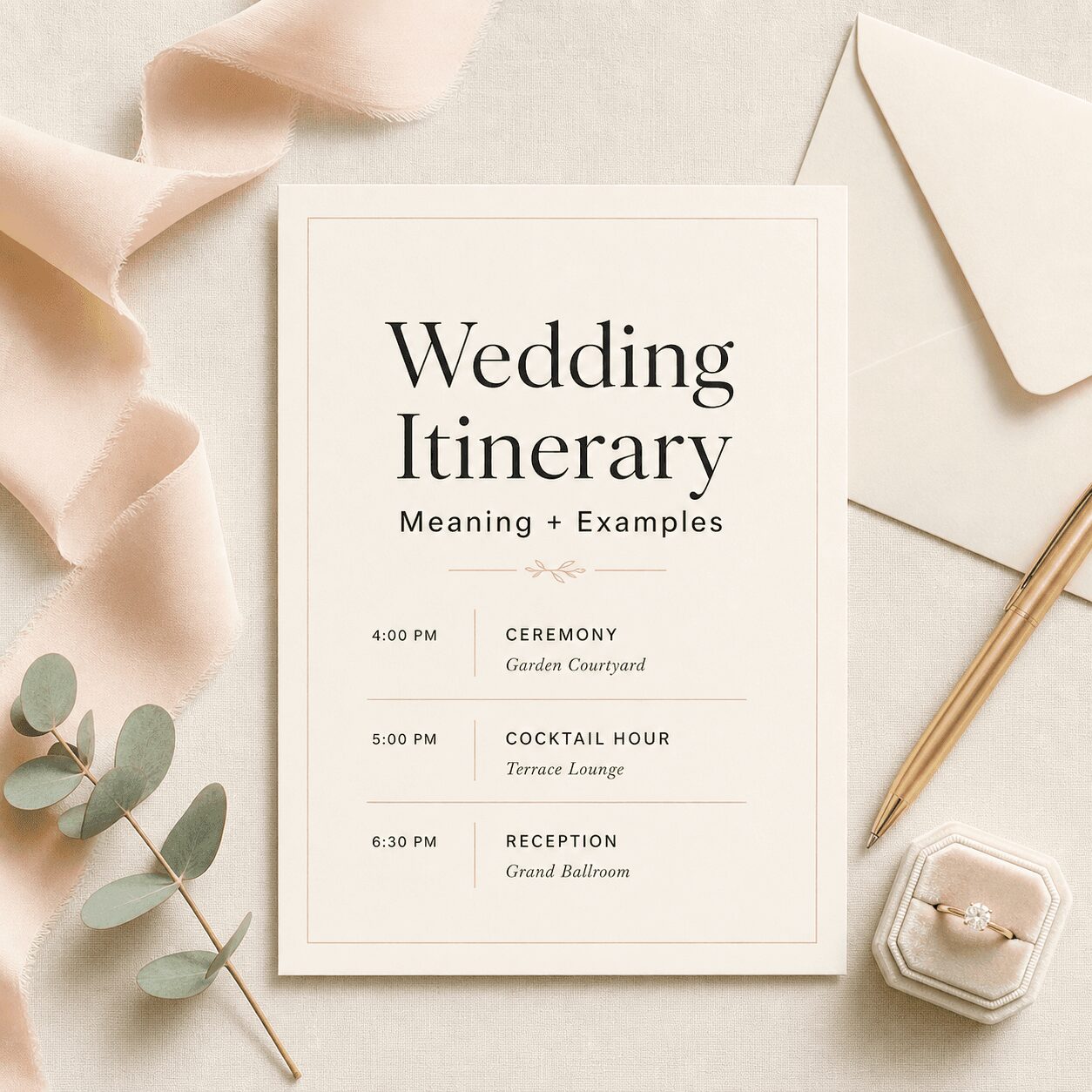 What Is a Wedding Itinerary? Meaning & Examples What Is a Wedding Itinerary? Meaning & Examples