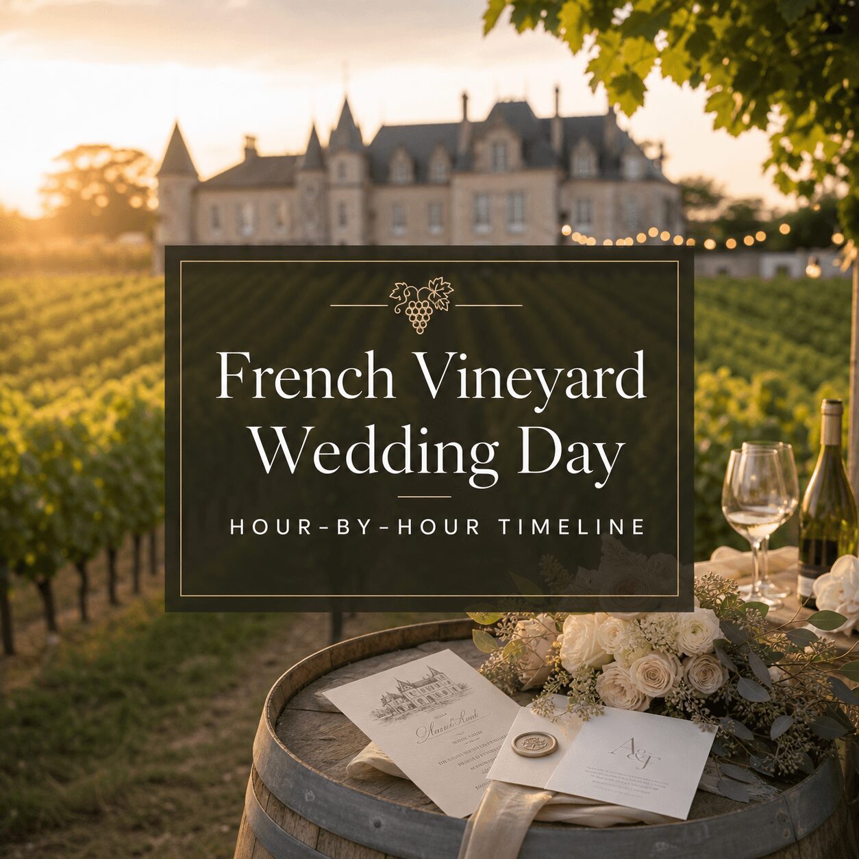 Your French Vineyard Wedding Day: Hour-by-Hour Timeline Your French Vineyard Wedding Day: Hour-by-Hour Timeline
