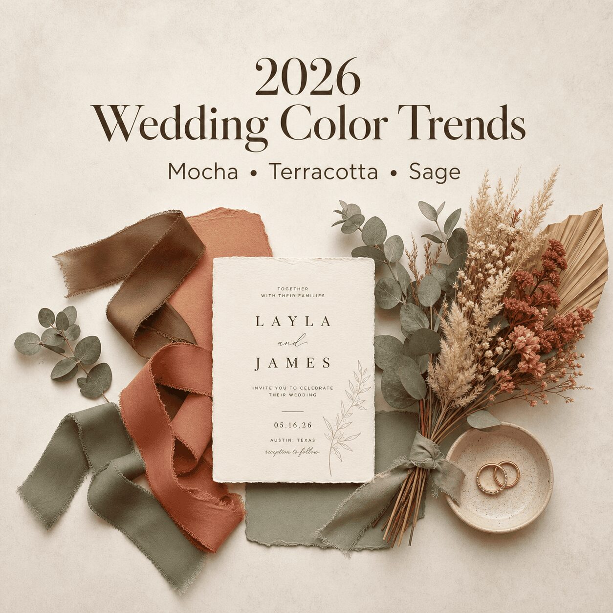 2026 Wedding Color Trends: Mocha, Terracotta & Sage 2026 Wedding Color Trends: Mocha, Terracotta & Sage