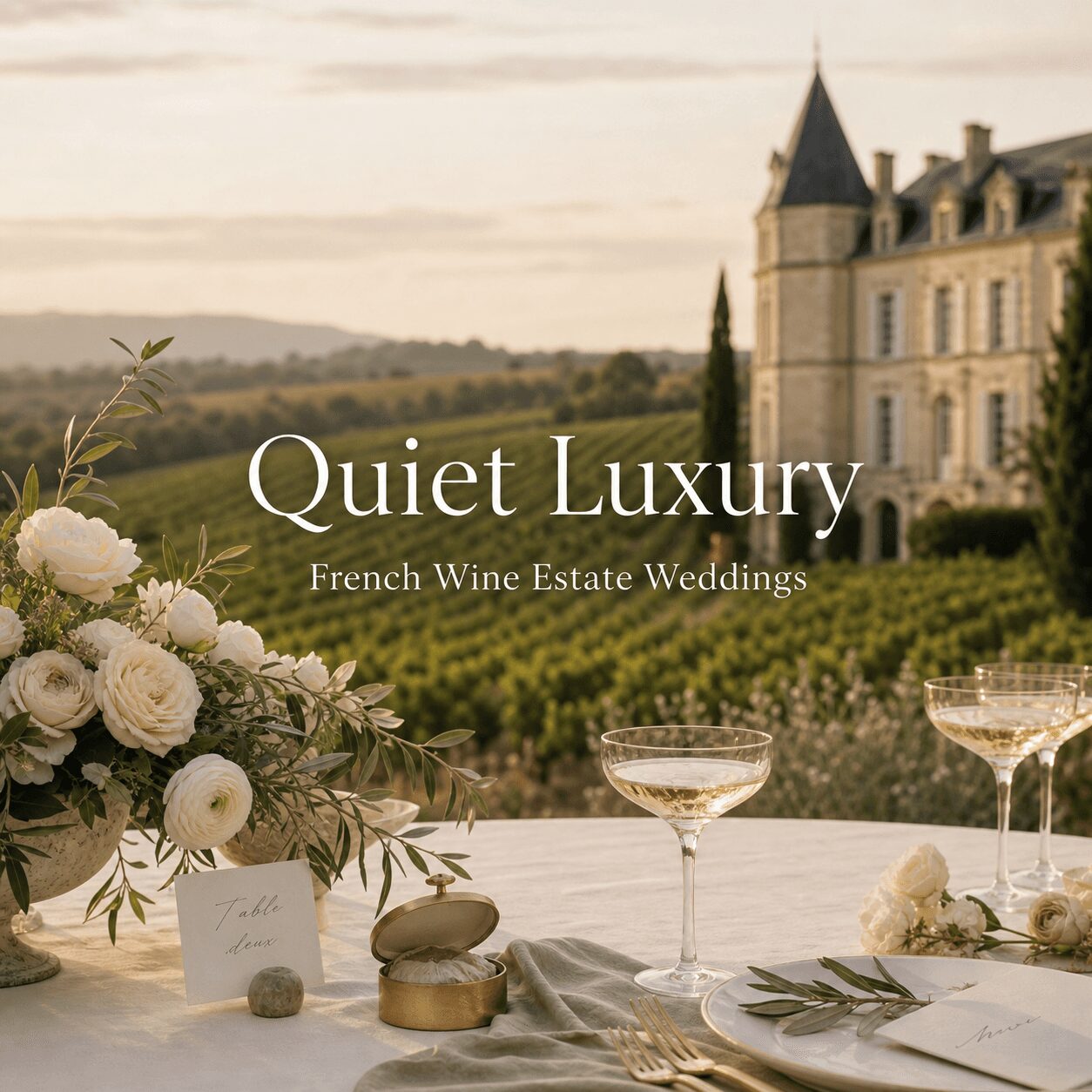 Quiet Luxury Weddings at a French Wine Estate Quiet Luxury Weddings at a French Wine Estate