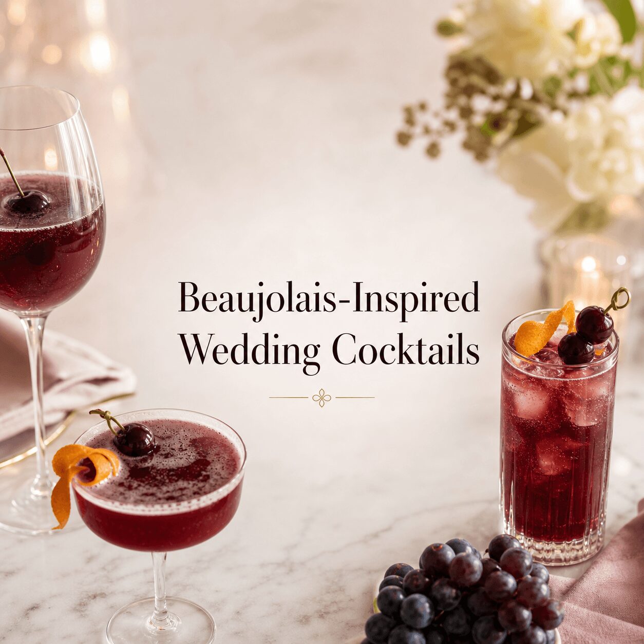 Signature Wedding Cocktails Inspired by Beaujolais Signature Wedding Cocktails Inspired by Beaujolais